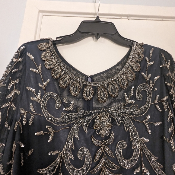 Pissaro Nights Beaded Cocktail Dress (Plus Size) - Picture 9 of 11